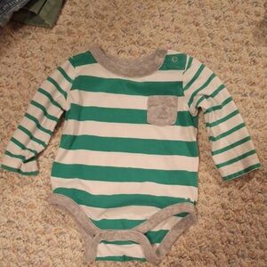 GAP Green and Gray Striped Bodysuit